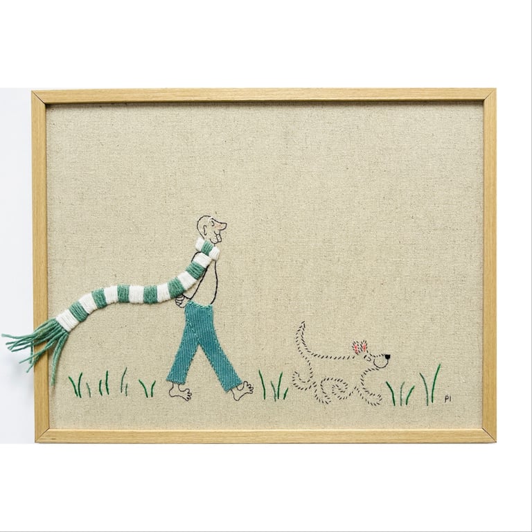 Hundelufter – broderi 30 x 40 cm