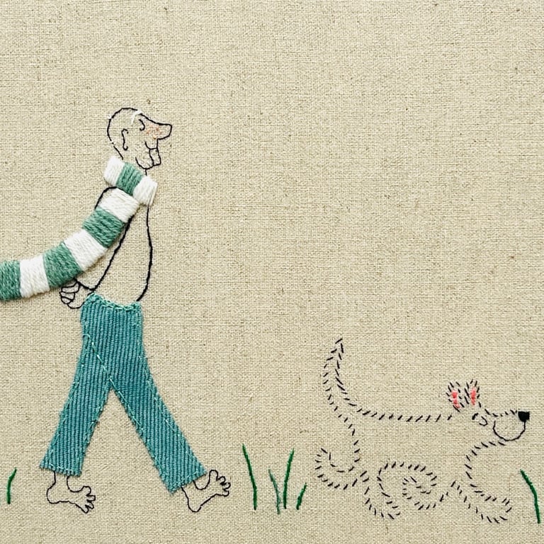 Hundelufter – broderi 30 x 40 cm billede 2
