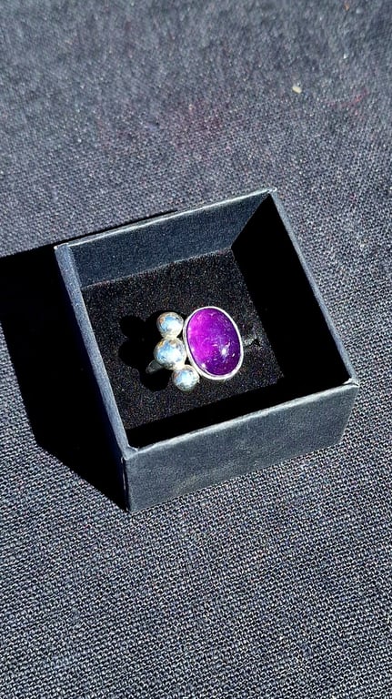 Unika Ametyst sølv ring