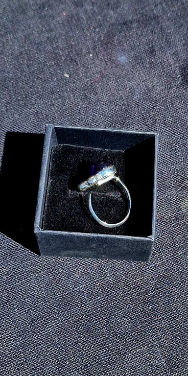 Unika Ametyst sølv ring billede 2