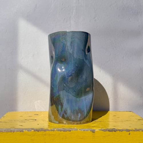 Krøllet vase blå (2)