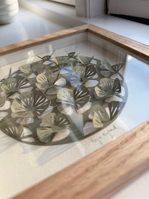 20x20cm, 3D papercut, oliven, indrammet  (4)