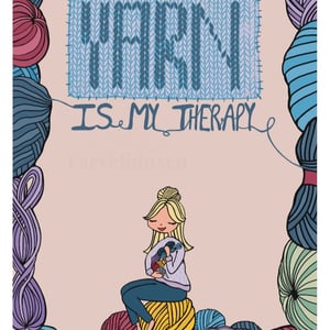Plakat: yarn is my therapy – produktbillede