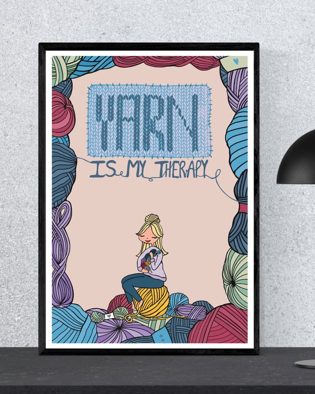 Plakat: yarn is my therapy billede 2