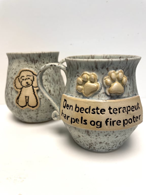 Keramik krus med tekst - Den bedste terapeut har pels og fire poter billede 2