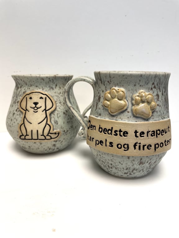 Keramik krus med tekst - Den bedste terapeut har pels og fire poter billede 2