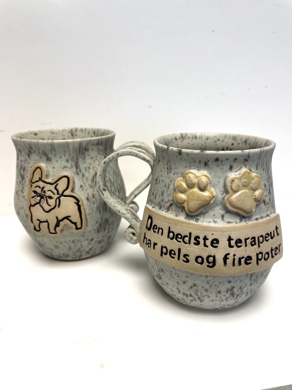 Keramik krus med tekst - Den bedste terapeut har pels og fire poter billede 2