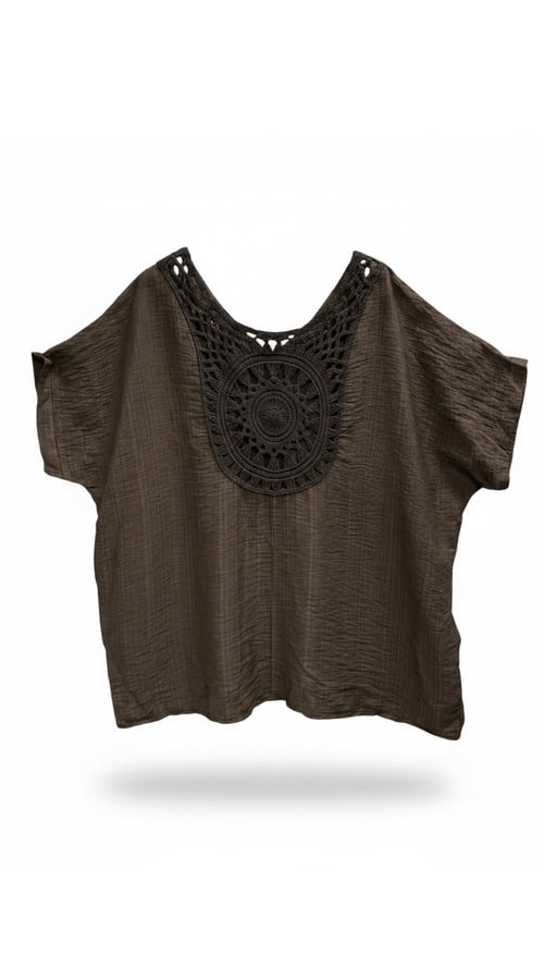 Emma viscose blouse. Chokolate. Onesize 36-46. (2)
