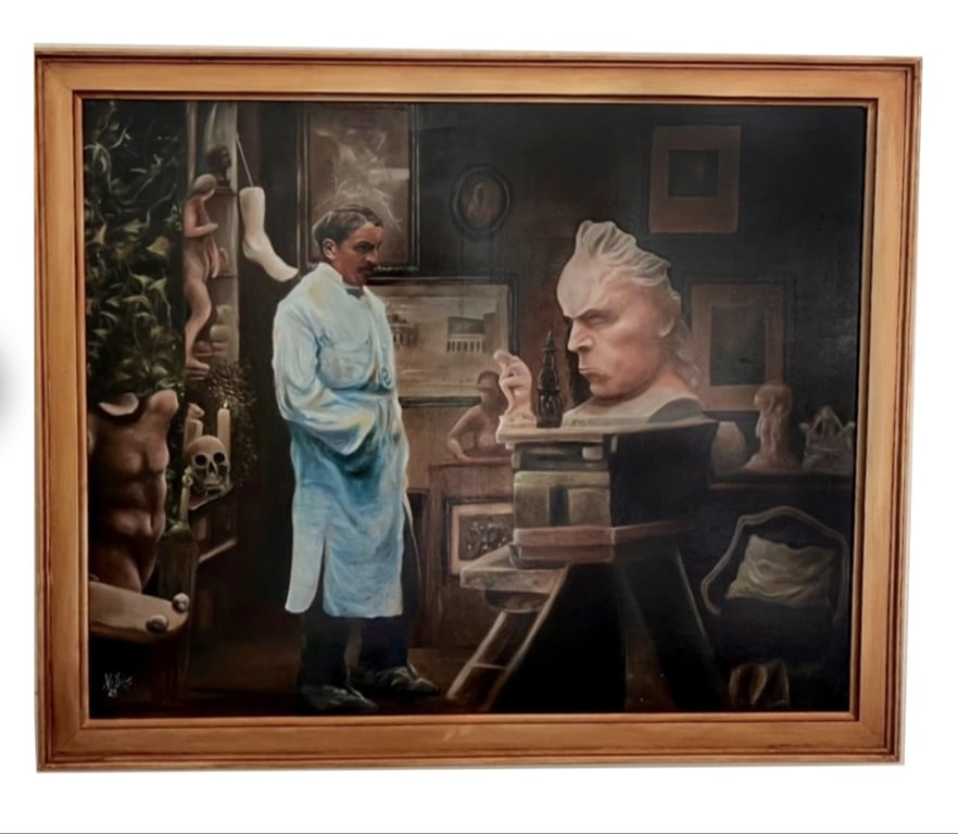Friedrich Schwan in his atelier, 1919