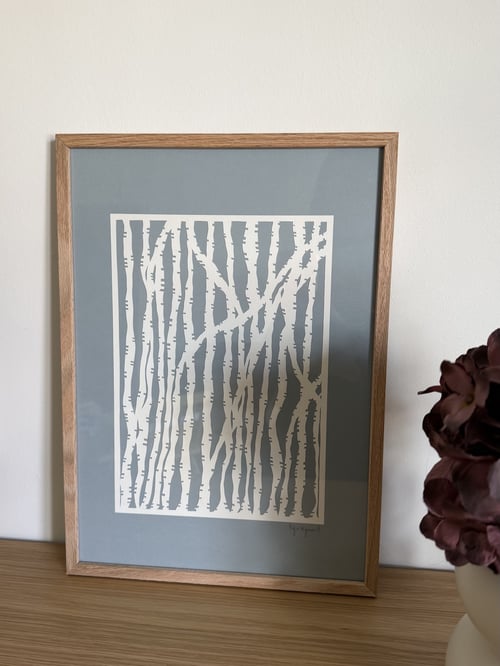 A3, papercut, dueblå, indrammet  (4)