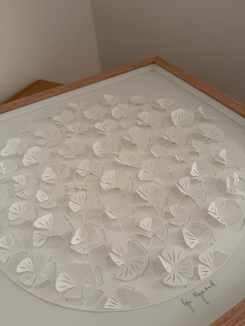 40x40cm, 3D papercut, hvid, indrammet  (9)