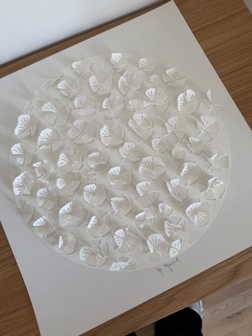 40x40cm, 3D papercut, hvid, indrammet  (6)