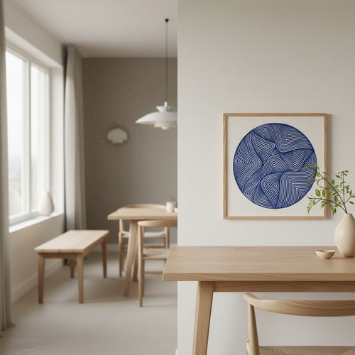 40x40cm, papercut, kongeblå, indrammet  (2)