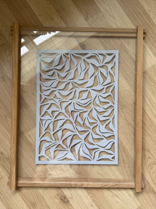 40x50cm, papercut, stålblå, indrammet  (3)