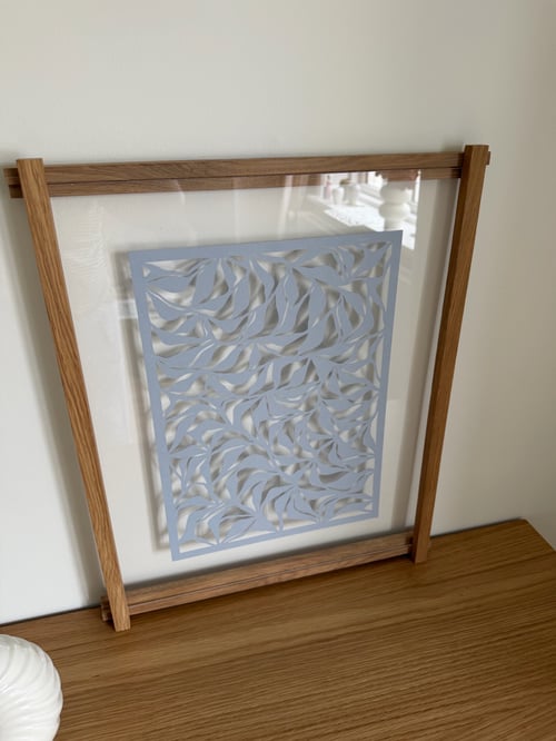 40x50cm, papercut, stålblå, indrammet  (4)
