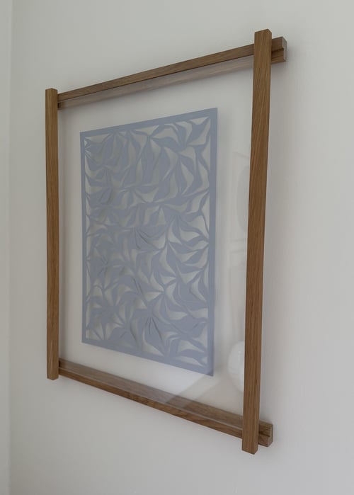 40x50cm, papercut, stålblå, indrammet  (7)