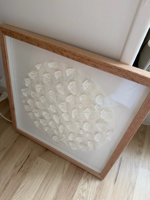 40x40cm, 3D papercut, hvid, indrammet  (3)