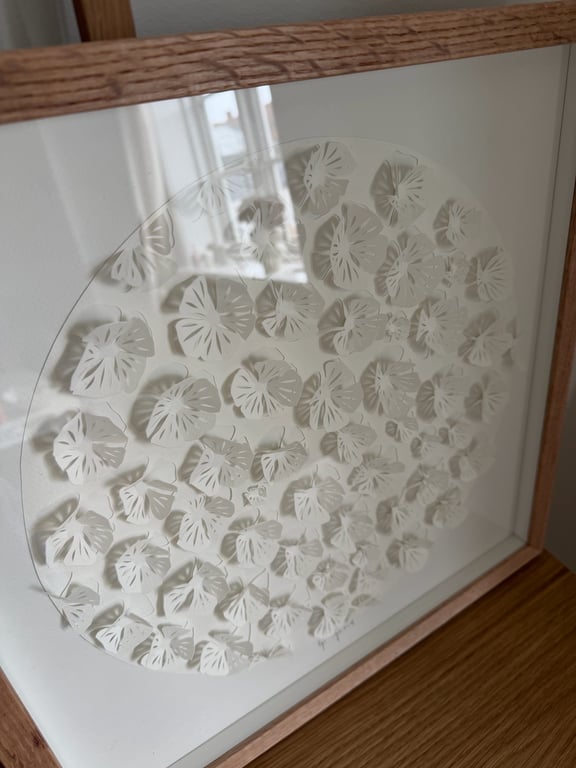40x40cm, 3D papercut, indrammet  billede 5