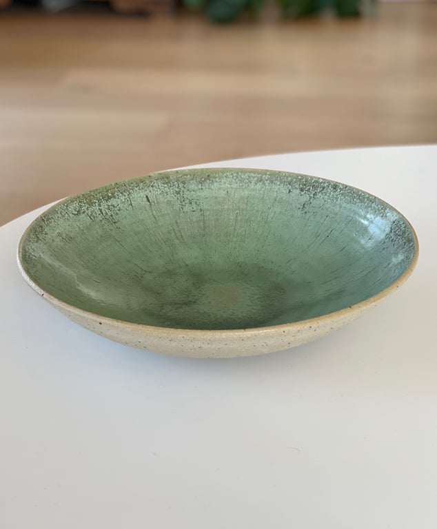 Keramikfad, kobbergrønt - ø 28 cm