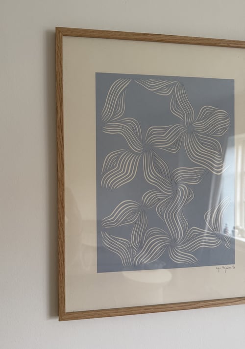 40x50cm, papercut, stålblå, indrammet  (3)
