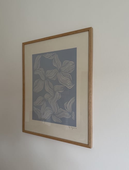 40x50cm, papercut, stålblå, indrammet  (4)
