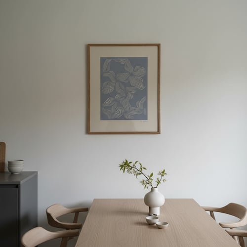40x50cm, papercut, stålblå, indrammet  (5)