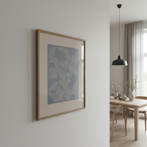 40x50cm, papercut, stålblå, indrammet  (2)