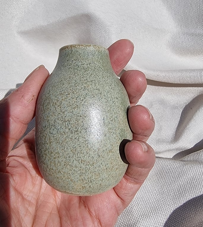 Mikro mosgrøn vase.  billede 2
