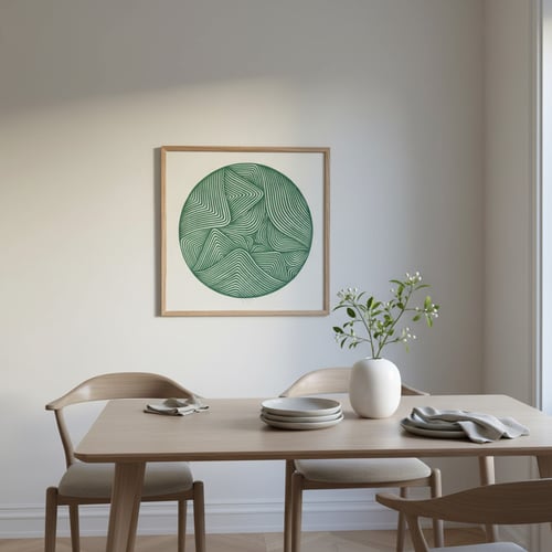 40x40cm, papercut, græsgrøn, indrammet  (3)