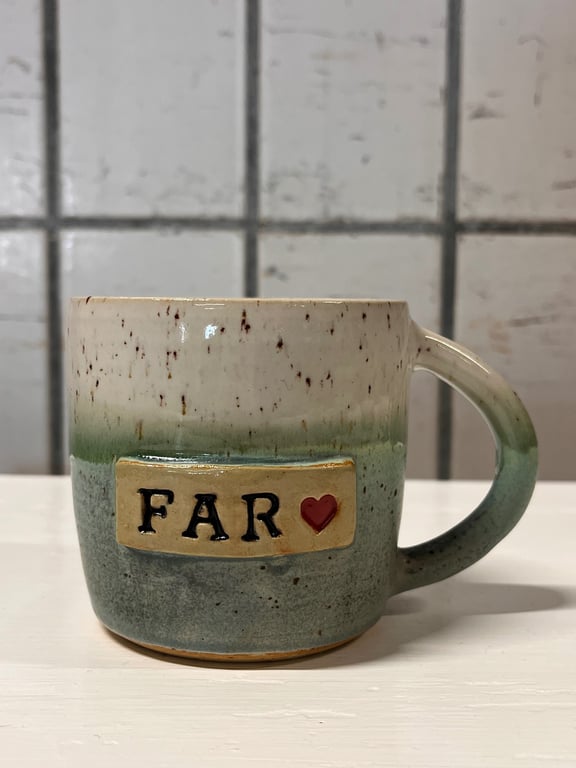 Grøn far kop. 400 ml. H: 8,5 cm