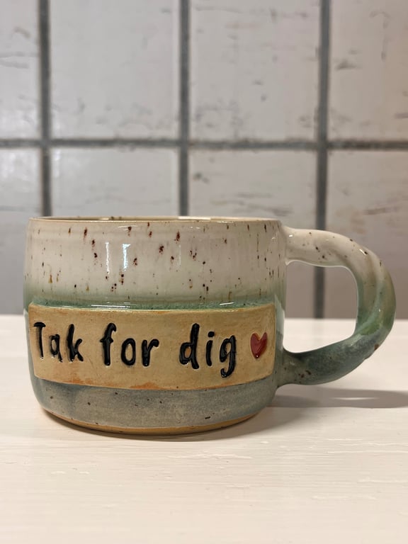 Grøn tak for dig kop. 400 ml. H: 7 cm