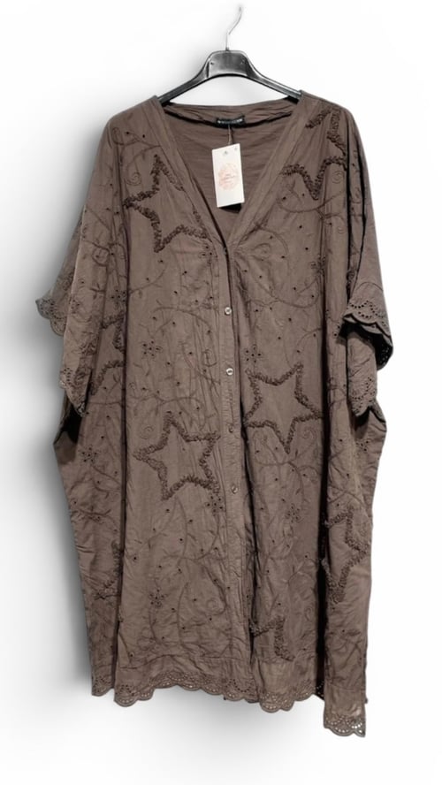 Sonya Cotton Tunic/shirt, Chokolate. Onesize 38-48. (3)