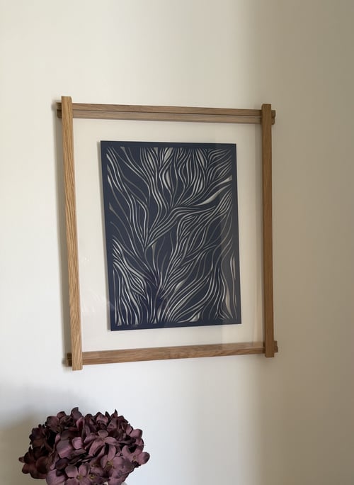 40x50cm, papercut, marineblå, indrammet  (4)