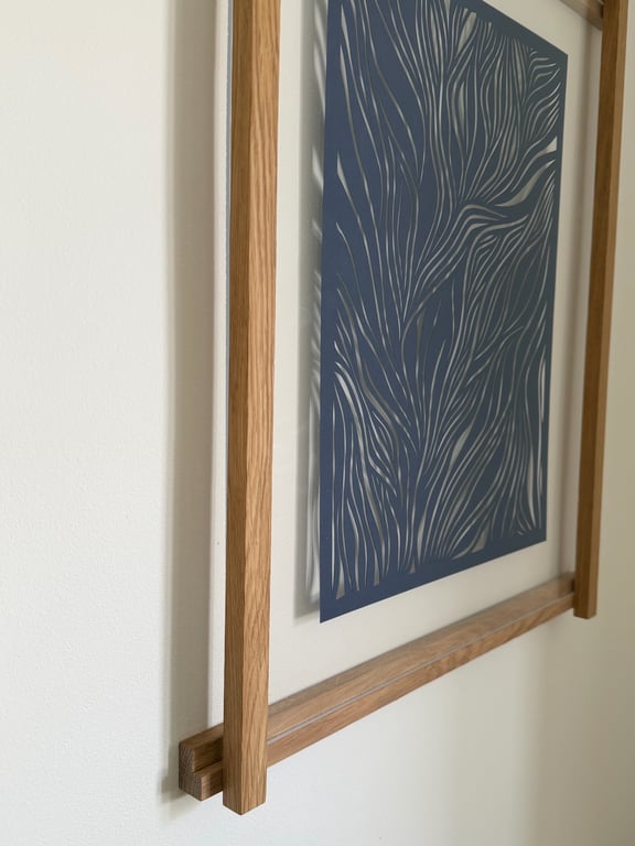 40x50cm, papercut, marineblå, indrammet  billede 8