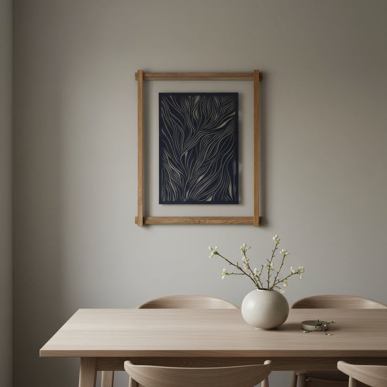 40x50cm, papercut, marineblå, indrammet  billede 5
