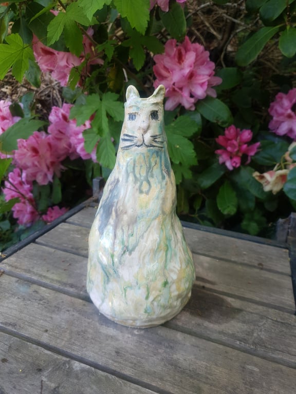 Fredfyldt kat - vase  billede 2