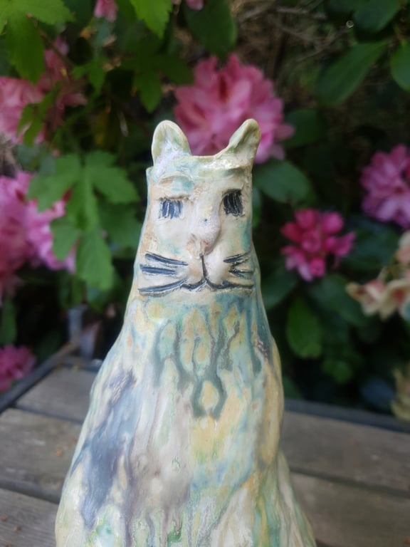 Fredfyldt kat - vase  billede 3