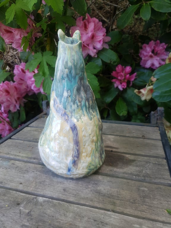 Fredfyldt kat - vase  billede 5