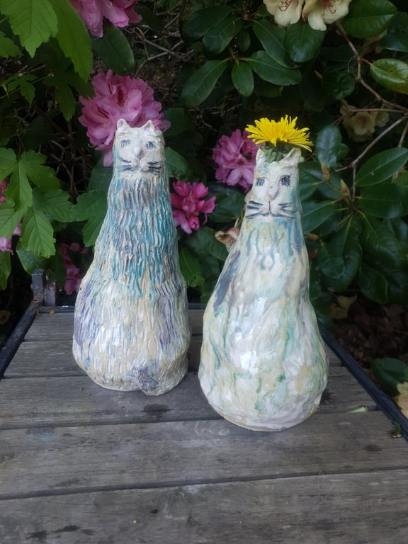 Fredelige kat - vase  billede 5