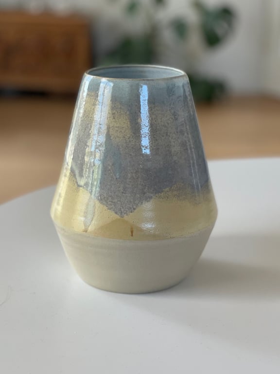 Vase, creme/grå - 17 cm billede 3