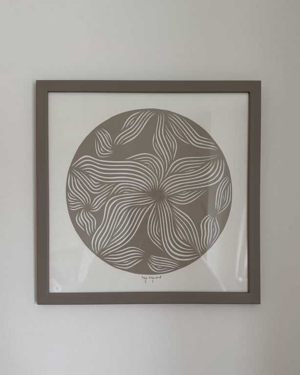 30x30cm, papercut, indrammet  billede 2