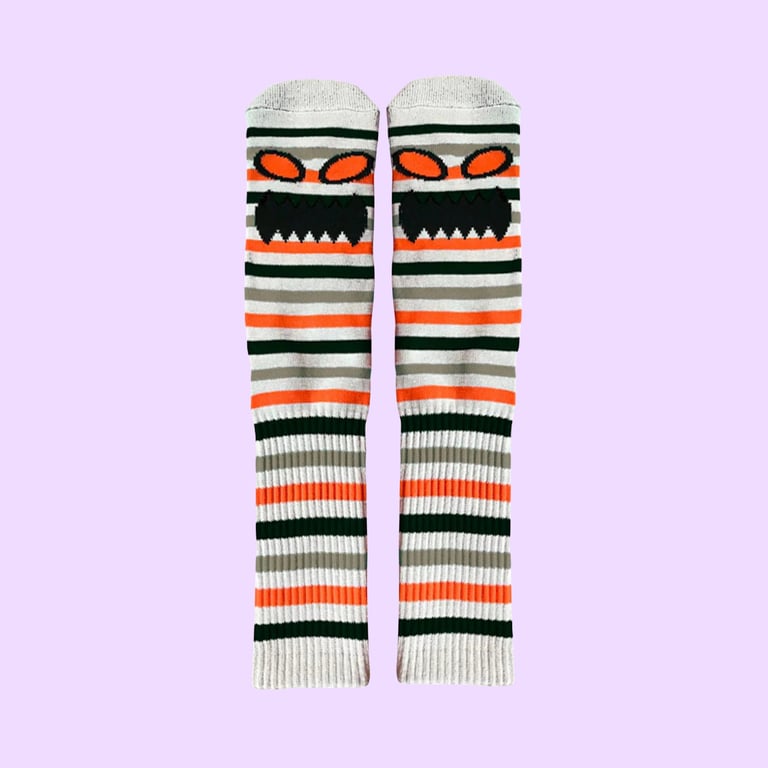 Toy Machine, Monster face mini stripe socks, one size