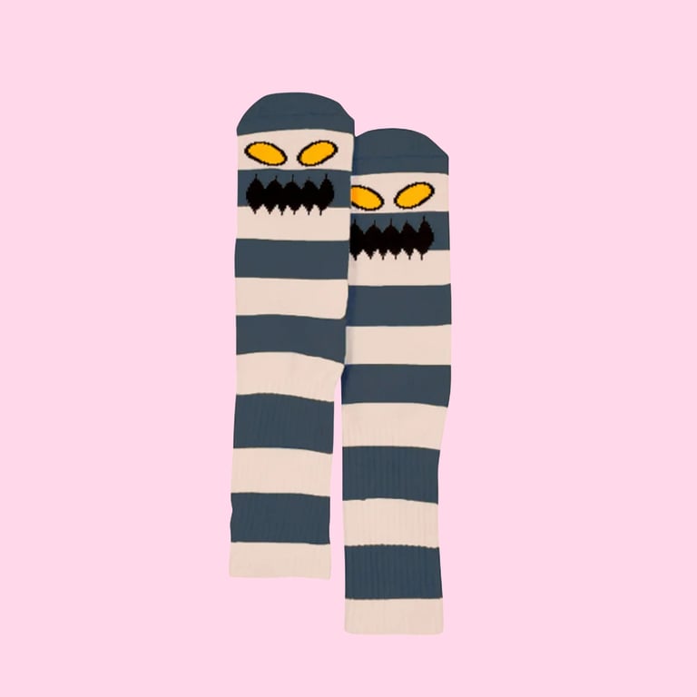 Toy Machine, Monster face, big stripe socks, one size