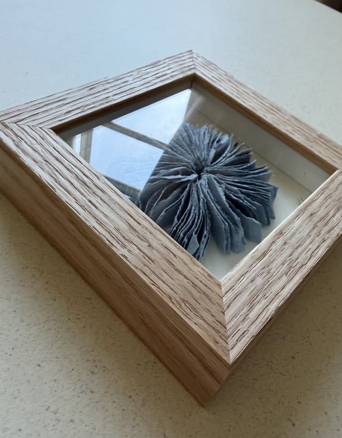 13x13x3cm, relief, dueblå, indrammet  (3)