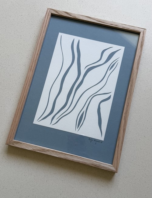 A4, papercut, dueblå, indrammet  (2)