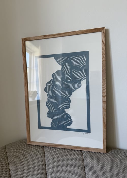 A3, papercut, dueblå, indrammet  (2)