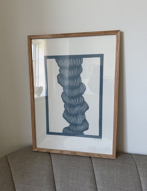 A3, papercut, dueblå, indrammet  (2)