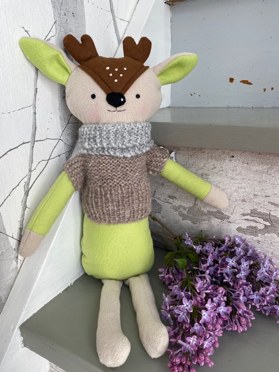 Lille Rådyr - Limegrøn fleece