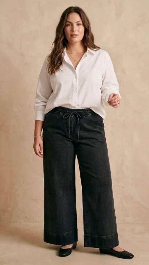 Otilia Wide pants, Black. Onesize 38-48. (2)
