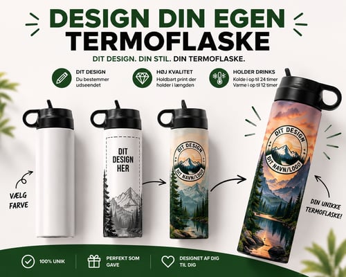 Termoflaske 600 ml. med sugerør (2)